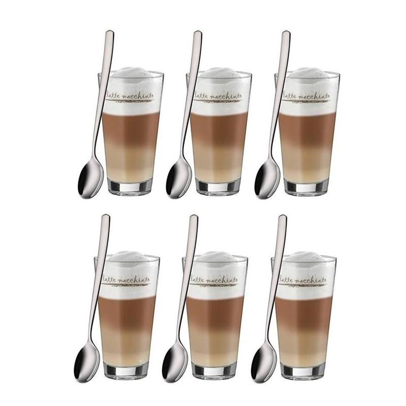 WMF Latte Macchiato Set 12 tlg.6 Gläser 6 Löffel Macchiatogläser